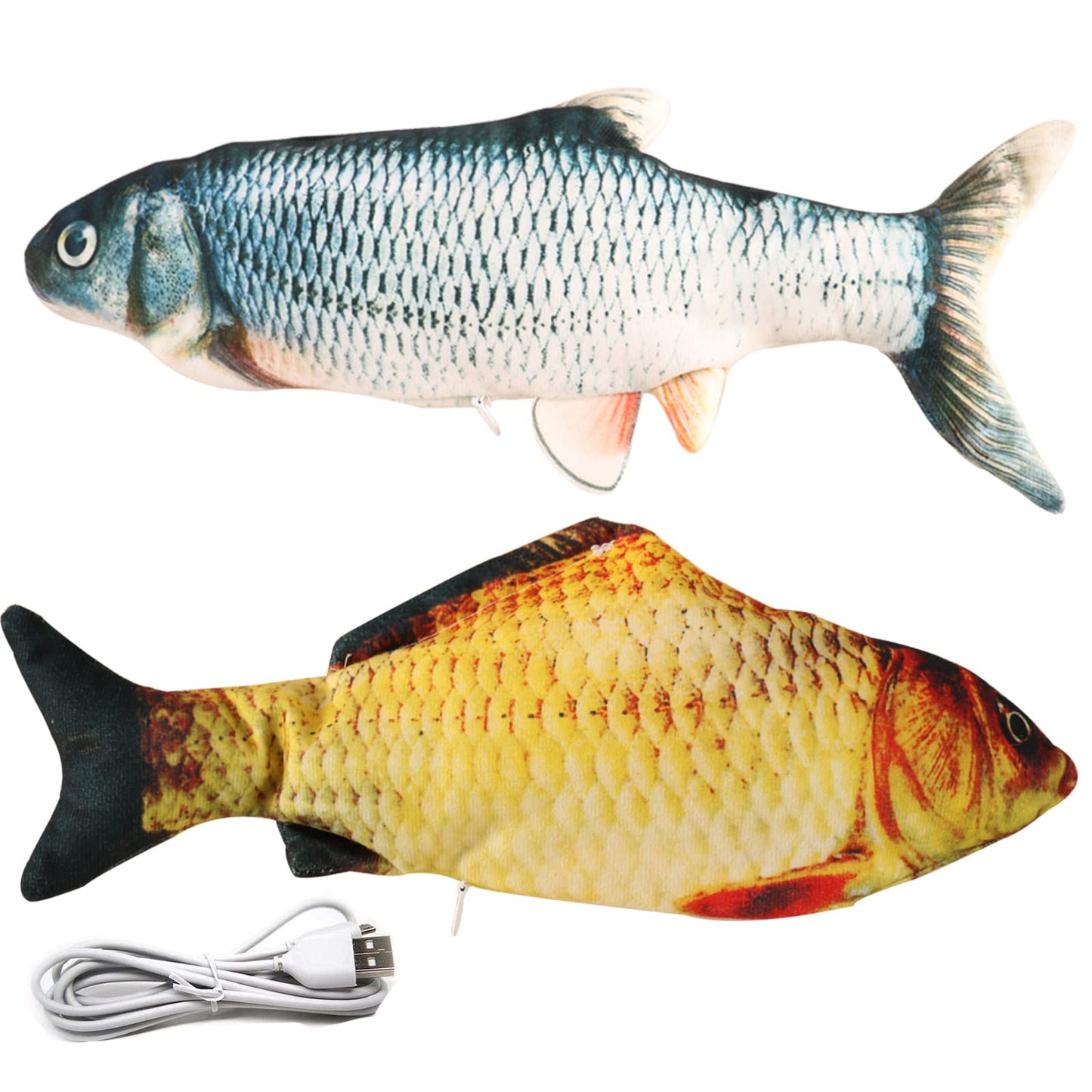 VAIZIQ Flopping Fish Electric Moving Dog Fish Toy,Realistic Flopping Fish Rocking Dog Toy,Indestructible Dog Toys Interactive Pet Toys for Dog Exercise,Small and Medium Dog Floppy Fish Dog Chew Toy