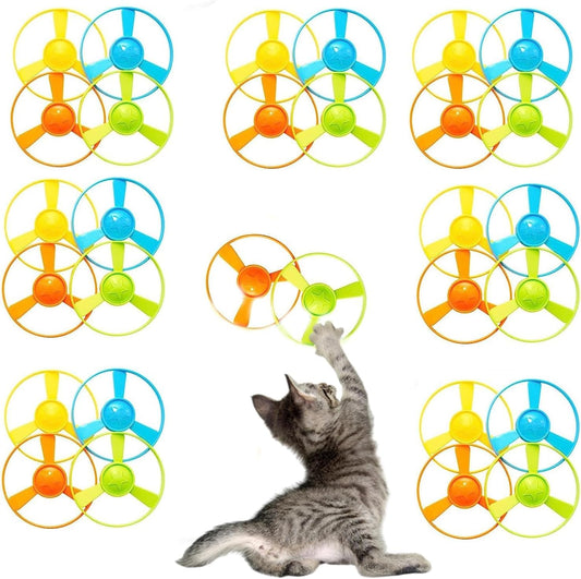 Cooway Cat Fetch Toys Interactive Flying Cat Toys with 30 Flying Propellers Dog Cat Pet Tracks Chasing Toy for IndoorOutdoor Cats (only Flying Propellers)