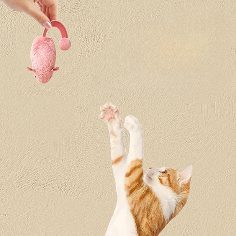 Interactive Plush Mouse Cat Toy – Soft Chew Toy with Luminous Tail for Indoor Cats