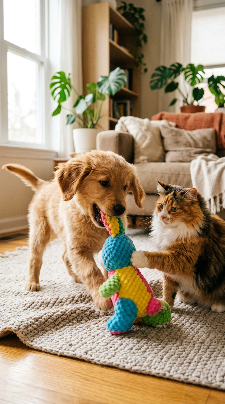 Pet Plush Toy Cat Dog Puzzle Toy Cute Animals Bite Resistant Interactive Squeaky Pet Dog Teeth Cleaning Chew Toy Pet Supplies
