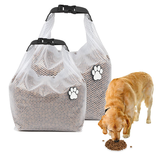 Lolytama Dog Food Travel Bag 2pakcPet Travel Food Storage Container Leakproof Pet SafeFoldable for Maximum Freshness for RV Road Trips Camping Longterm Dog Boarding Gear Accessories/white