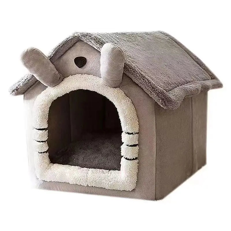 ZiloPets Cozy Pet House Bed – Warm Washable Dog & Cat Cave Bed for Small Pets