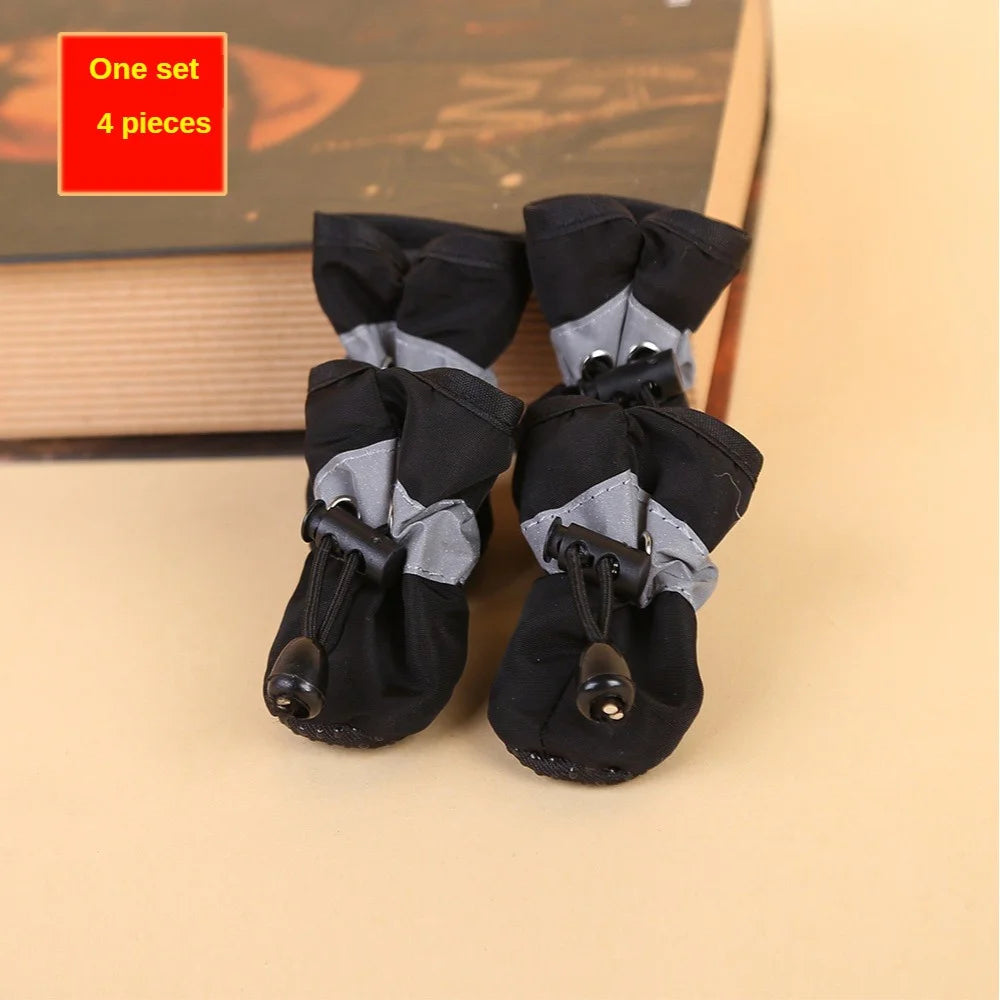 ZILO Waterproof Dog Rain Boots – Anti-Slip Paw Protectors for Small Dogs, 4PCS Pet Shoes for Rain, Snow & Outdoor Walking