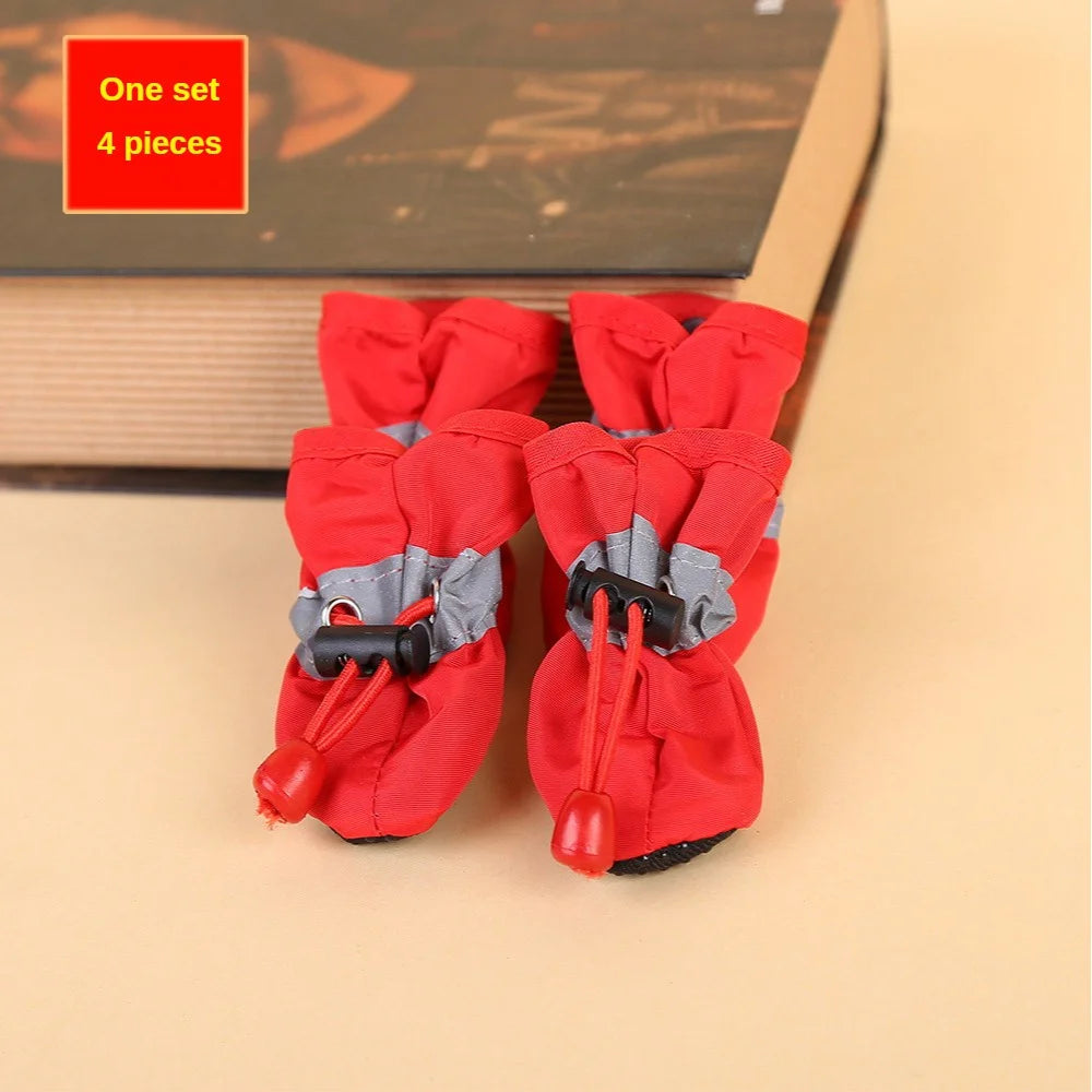 ZILO Waterproof Dog Rain Boots – Anti-Slip Paw Protectors for Small Dogs, 4PCS Pet Shoes for Rain, Snow & Outdoor Walking