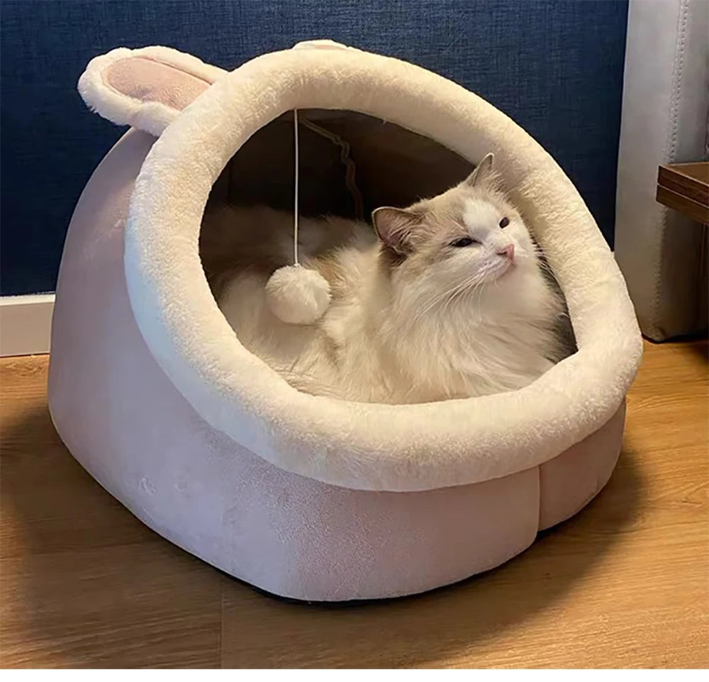 Cozy Deep Sleep Cat Cave Bed 🐾