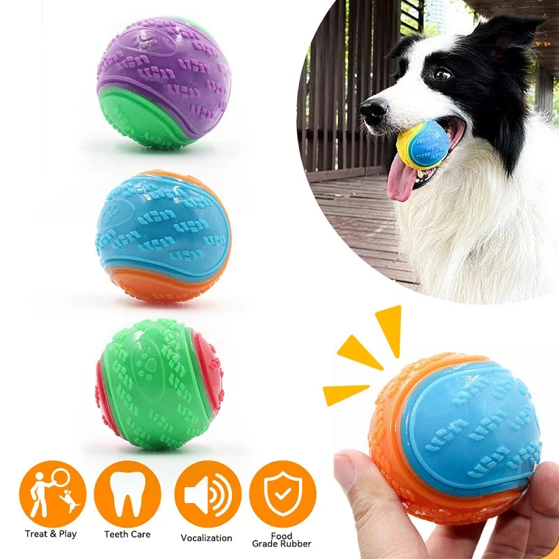 ZiloPets Interactive Squeaky Dog Ball – Durable Chew Toy for Teeth Cleaning & Play
