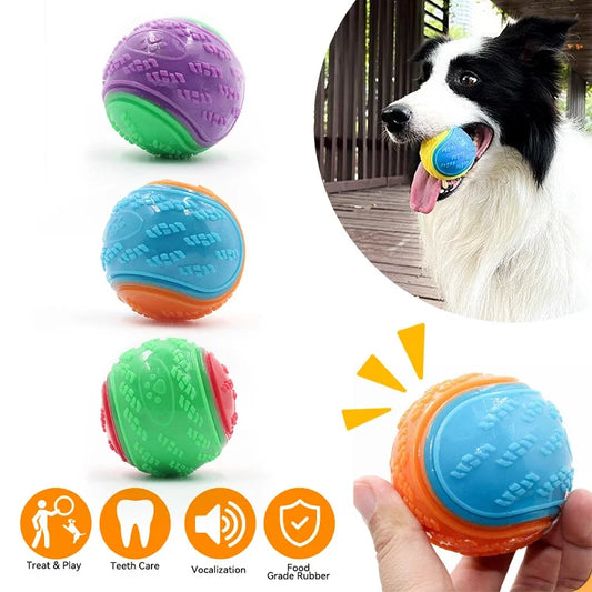 ZiloPets Interactive Squeaky Dog Ball – Durable Chew Toy for Teeth Cleaning & Play