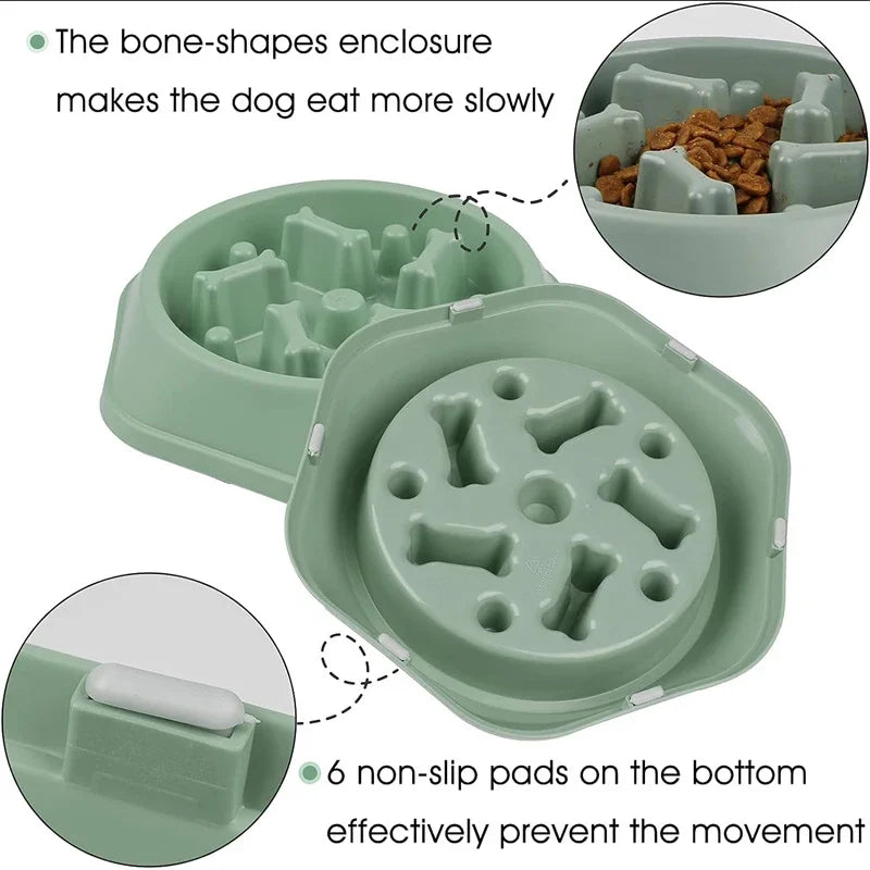 Interactive Slow Feeder Dog Bowl – Anti-Choking Non-Slip Puzzle Food Bowl for Dogs
