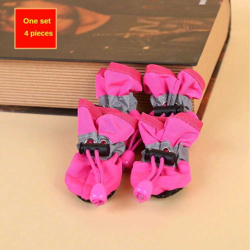 ZILO Waterproof Dog Rain Boots – Anti-Slip Paw Protectors for Small Dogs, 4PCS Pet Shoes for Rain, Snow & Outdoor Walking