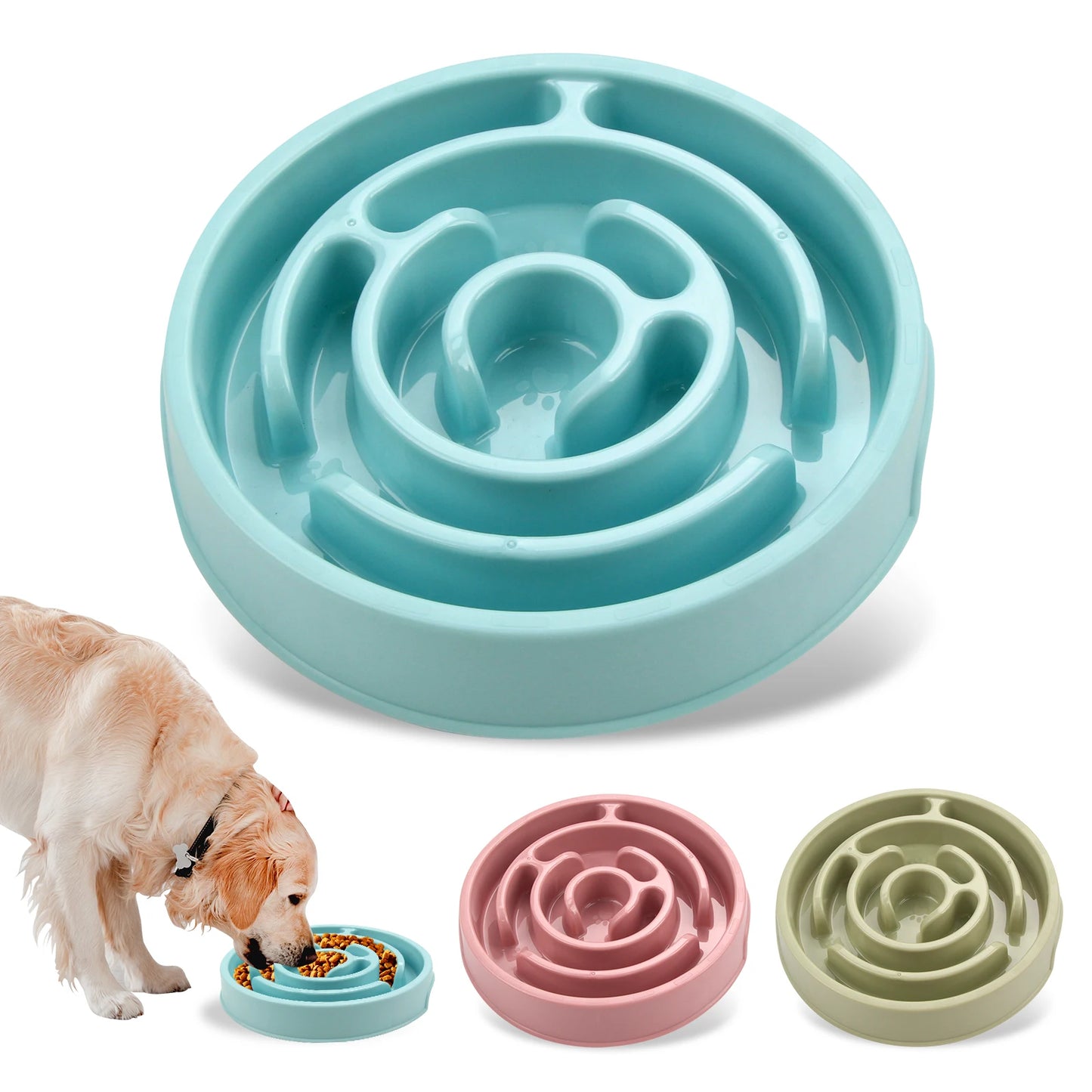 ZILO Slow Feeder Dog Bowl – Anti-Slip Puzzle Feeding Bowl for Healthy Slow Eating, Fun Interactive Pet Bowl for Small & Medium Dogs