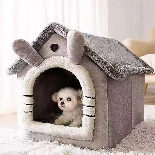 ZiloPets Cozy Pet House Bed – Warm Washable Dog & Cat Cave Bed for Small Pets