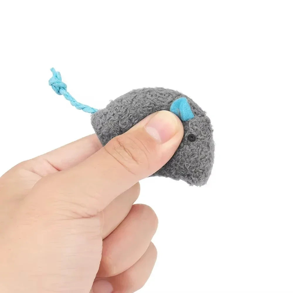5-Pack Interactive Catnip Mouse Toys – Plush Rattle Toys for Indoor Cats