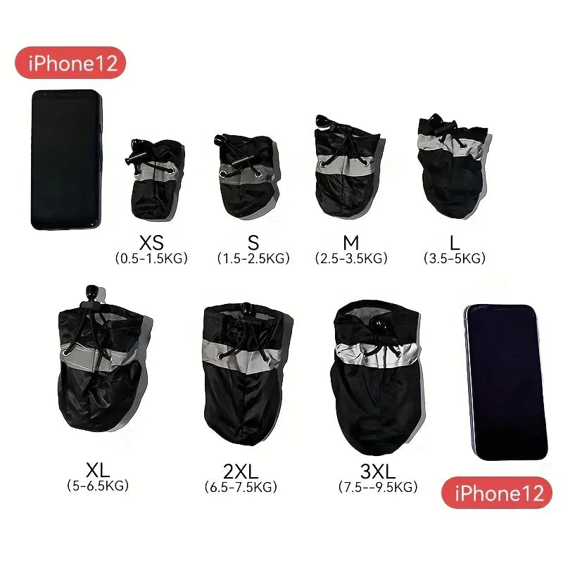 ZILO Waterproof Dog Rain Boots – Anti-Slip Paw Protectors for Small Dogs, 4PCS Pet Shoes for Rain, Snow & Outdoor Walking