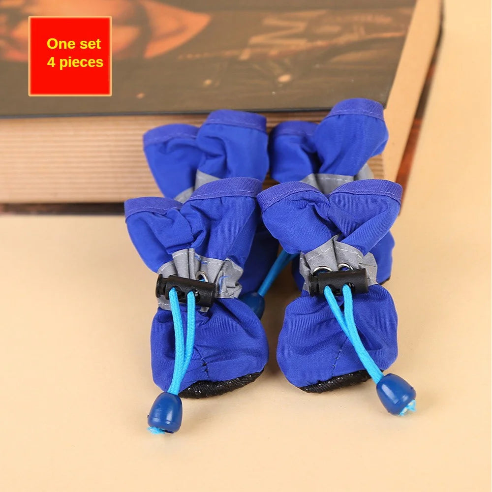 ZILO Waterproof Dog Rain Boots – Anti-Slip Paw Protectors for Small Dogs, 4PCS Pet Shoes for Rain, Snow & Outdoor Walking