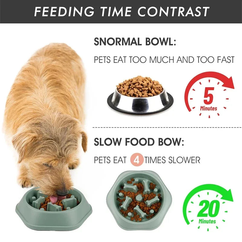 Interactive Slow Feeder Dog Bowl – Anti-Choking Non-Slip Puzzle Food Bowl for Dogs