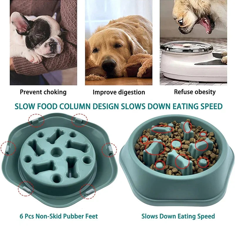 Interactive Slow Feeder Dog Bowl – Anti-Choking Non-Slip Puzzle Food Bowl for Dogs