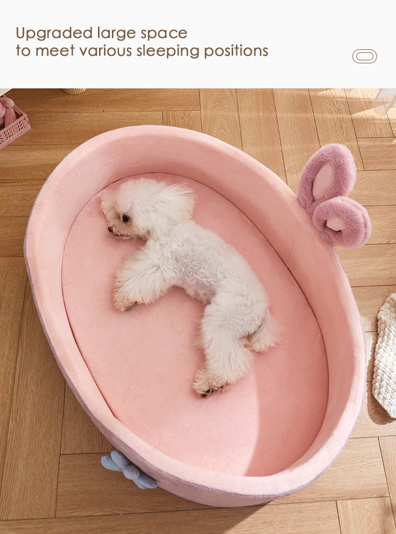 Plush puppy bed