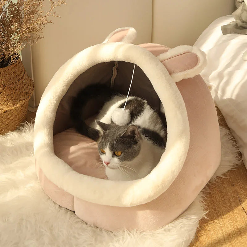 Cozy Deep Sleep Cat Cave Bed 🐾