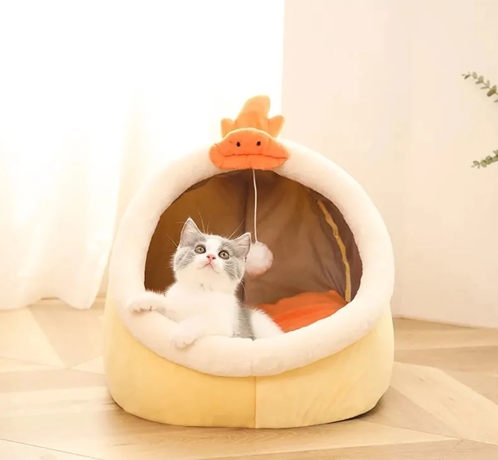 Cozy Deep Sleep Cat Cave Bed 🐾