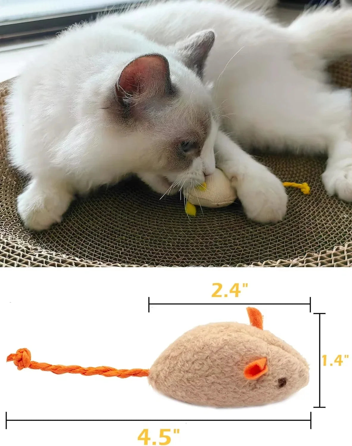 5-Pack Interactive Catnip Mouse Toys – Plush Rattle Toys for Indoor Cats