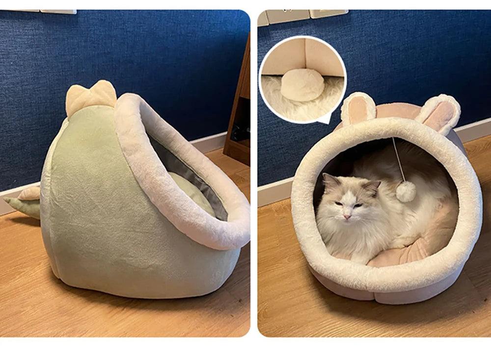 Cozy Deep Sleep Cat Cave Bed 🐾